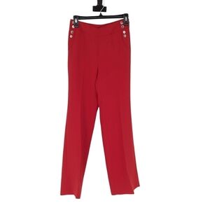 WHBM Fashion Flare Wide Leg Pant Red 00R preppy Business casual nautical classic